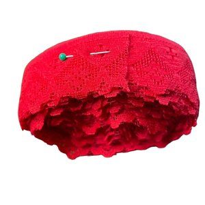 Vintage Scallop Lace Trim Red Edging Sewing Junk Journaling u  Scrapbooking